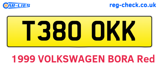T380OKK are the vehicle registration plates.