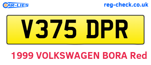 V375DPR are the vehicle registration plates.