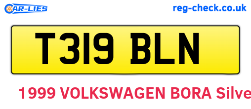 T319BLN are the vehicle registration plates.