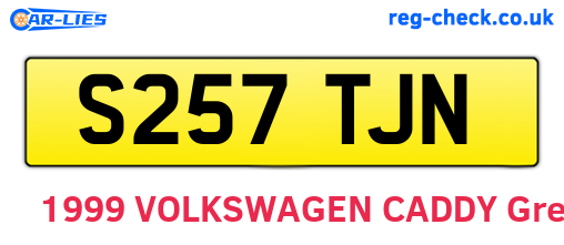 S257TJN are the vehicle registration plates.