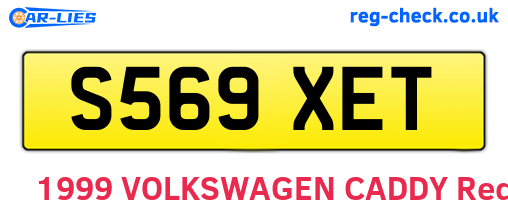 S569XET are the vehicle registration plates.