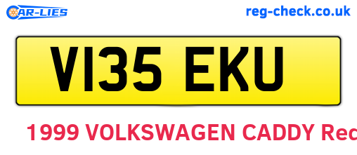 V135EKU are the vehicle registration plates.