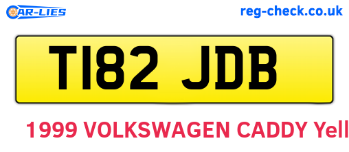 T182JDB are the vehicle registration plates.