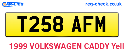 T258AFM are the vehicle registration plates.
