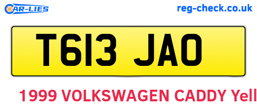 T613JAO are the vehicle registration plates.