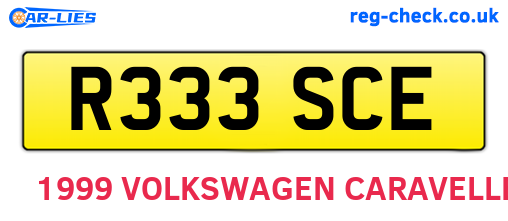R333SCE are the vehicle registration plates.
