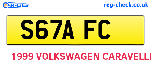 S67AFC are the vehicle registration plates.