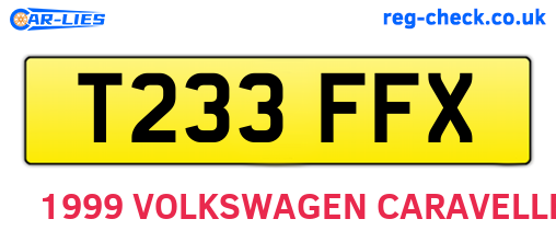 T233FFX are the vehicle registration plates.