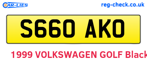 S660AKO are the vehicle registration plates.