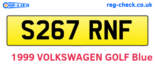 S267RNF are the vehicle registration plates.