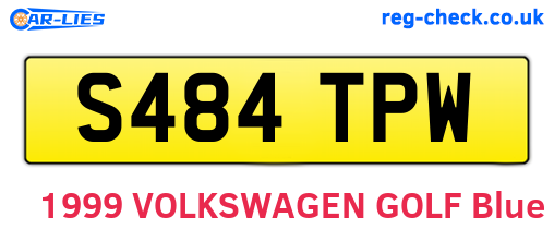 S484TPW are the vehicle registration plates.