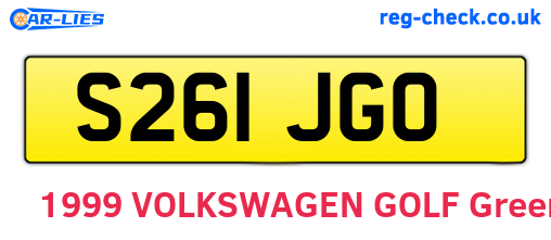 S261JGO are the vehicle registration plates.