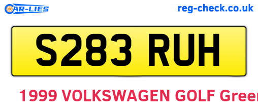 S283RUH are the vehicle registration plates.