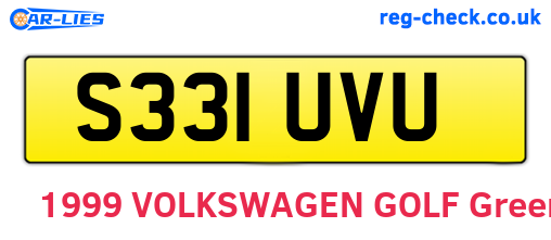 S331UVU are the vehicle registration plates.