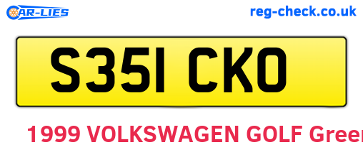 S351CKO are the vehicle registration plates.