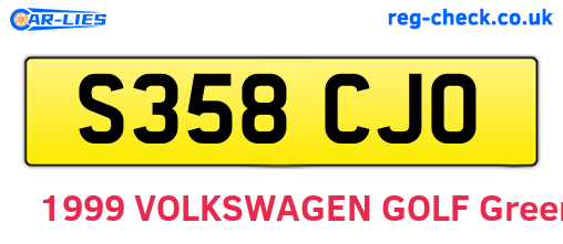 S358CJO are the vehicle registration plates.