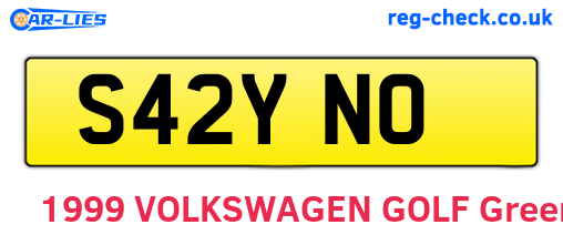 S42YNO are the vehicle registration plates.