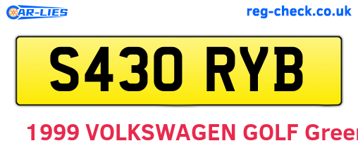 S430RYB are the vehicle registration plates.