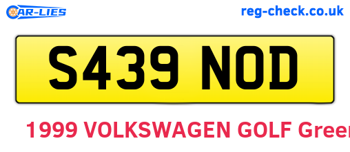 S439NOD are the vehicle registration plates.