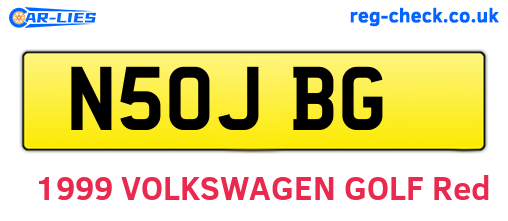 N50JBG are the vehicle registration plates.