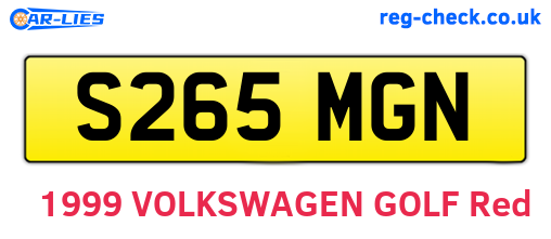S265MGN are the vehicle registration plates.