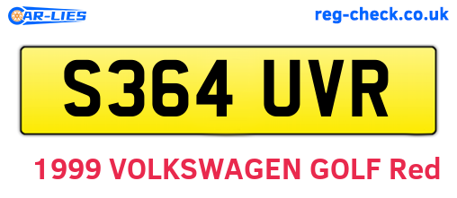 S364UVR are the vehicle registration plates.