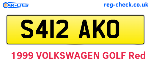 S412AKO are the vehicle registration plates.