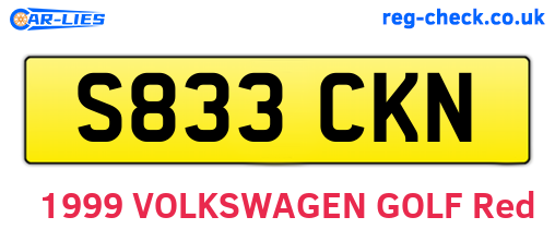 S833CKN are the vehicle registration plates.