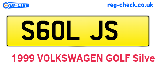 S60LJS are the vehicle registration plates.