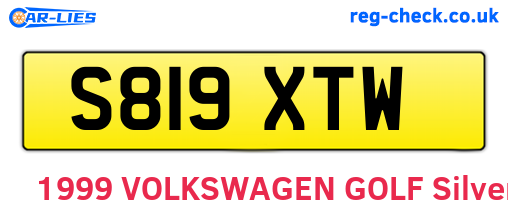 S819XTW are the vehicle registration plates.