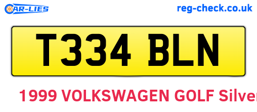 T334BLN are the vehicle registration plates.