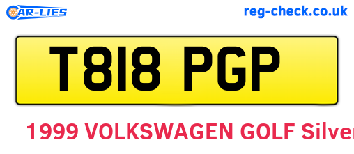 T818PGP are the vehicle registration plates.