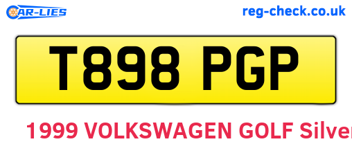 T898PGP are the vehicle registration plates.