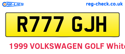 R777GJH are the vehicle registration plates.