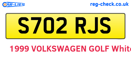 S702RJS are the vehicle registration plates.