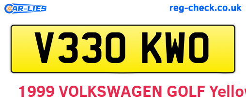 V330KWO are the vehicle registration plates.