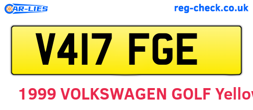 V417FGE are the vehicle registration plates.