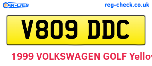 V809DDC are the vehicle registration plates.