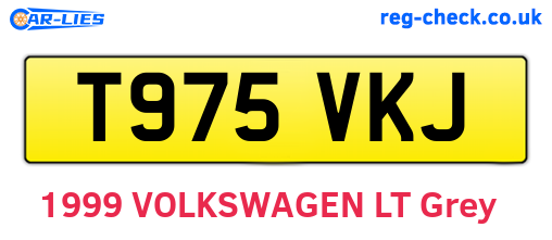 T975VKJ are the vehicle registration plates.