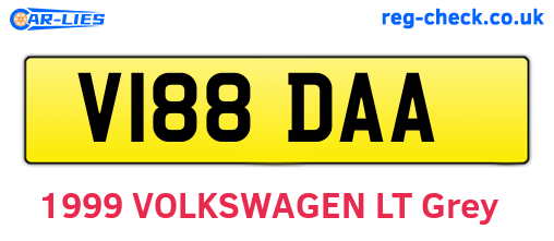 V188DAA are the vehicle registration plates.
