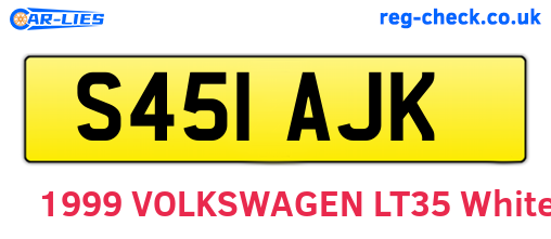 S451AJK are the vehicle registration plates.