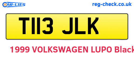T113JLK are the vehicle registration plates.