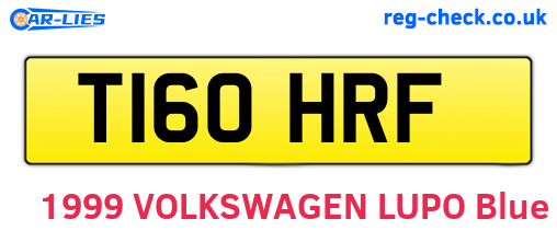 T160HRF are the vehicle registration plates.