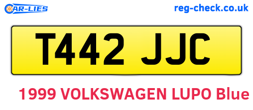T442JJC are the vehicle registration plates.
