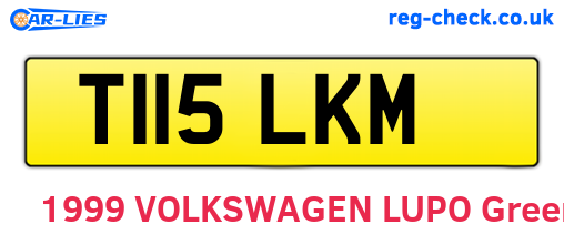 T115LKM are the vehicle registration plates.