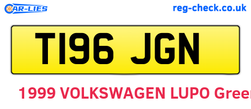 T196JGN are the vehicle registration plates.