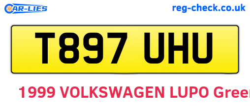 T897UHU are the vehicle registration plates.
