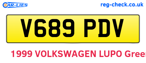 V689PDV are the vehicle registration plates.
