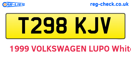 T298KJV are the vehicle registration plates.