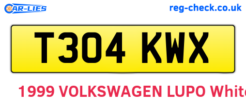T304KWX are the vehicle registration plates.